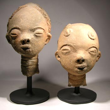 African Akan Ancestral Heads Custom Display Stands - front