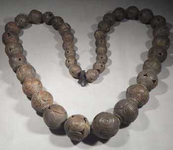 African Baule Bronze Necklace Beads Ivory Coast