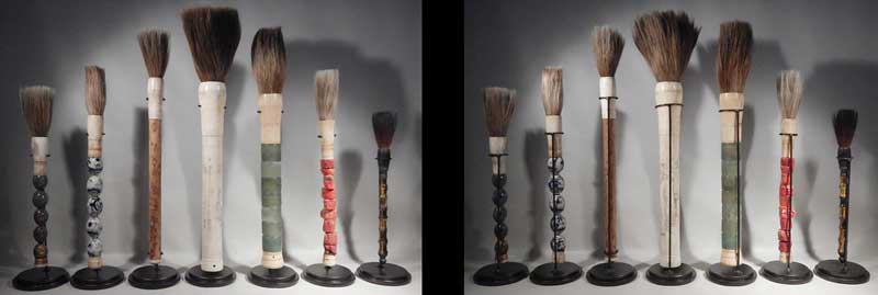Vintage Chinese Calligraphy Brushes Custom Display Stands