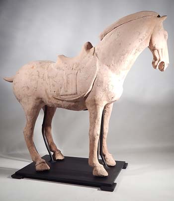 Ancient Tang Dynasty Pottery Horse Custom Display Stand.