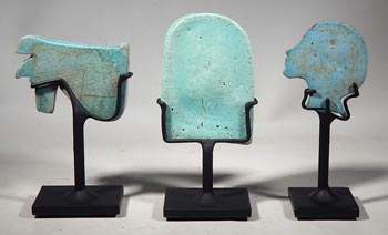 Ancient Egyptian Faience Artifacts - Custom Display Stands. (back)