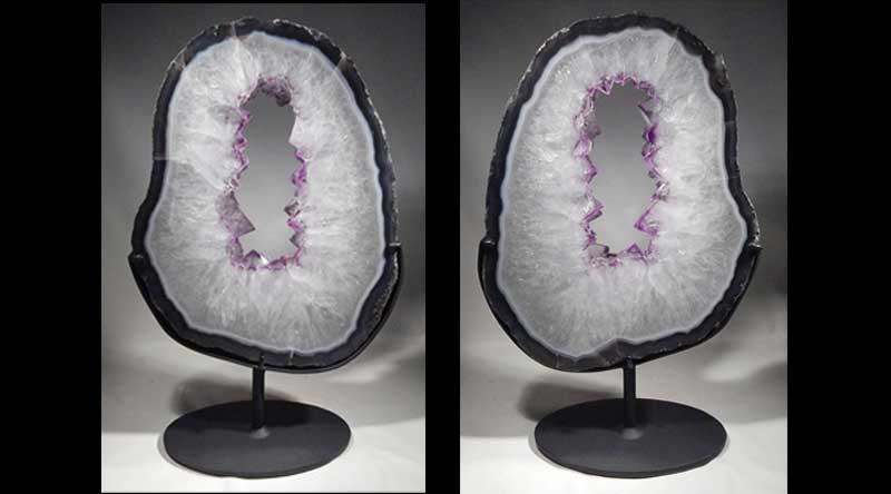 Geode Crystal Slice (cross-section) Quartz and Amethyst Custom Display Stand