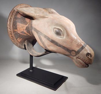 Ancient Greek Horse Head Rhyton Custom Display Stand. (Side 1)