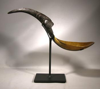 Antique Haida Spoon Custom Display Stand - Front