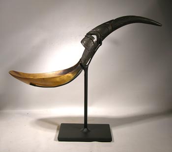 Antique Haida Spoon Custom Display Stand- Back