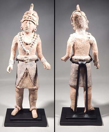 Ancient Maya Jaina Island Standing Figure Custom Display Stand.