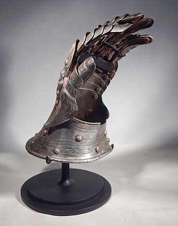 Medieval Gauntlet Armor Glove 15th - 16th Century Custom Display Stand (back).