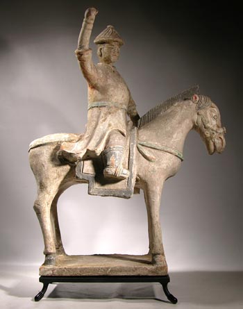 Ming Ming Dynasty Horse and Rider Custom Display Stand - front