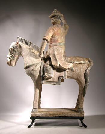 Ming Dynasty Horse and Rider Custom Display Stand- back