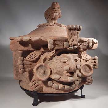 Pre-Columbian Quiche Maya Cache Vessel Custom Display Stand.