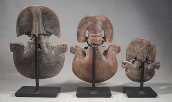 Ancient Terracotta Tairona Ocarina Custom Display Stand (back).