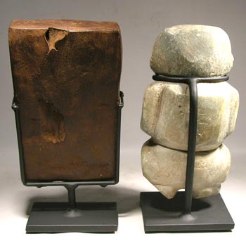 Tiwanaku Snuff Tray - Chontal - Guerrero Stone Figure Custom Display Stand - Back