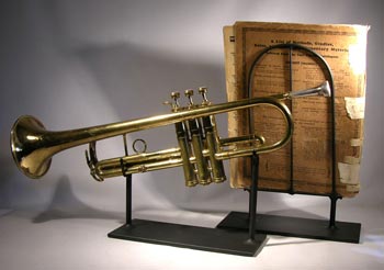 Antique Trumpet and Song Book Custom Display Stand - back