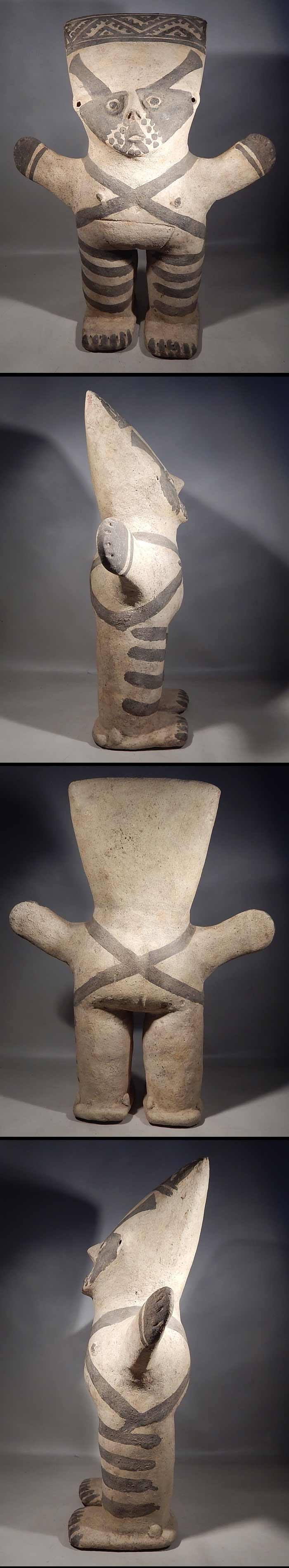 Pre-Columbian Chancay Stargazer Cuchimilco Figure