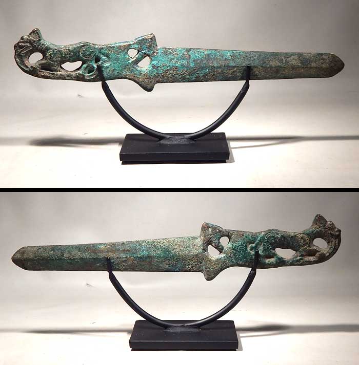 Chinese Shang Dynasty Zhou Dynasty Bronze Dagger Knife