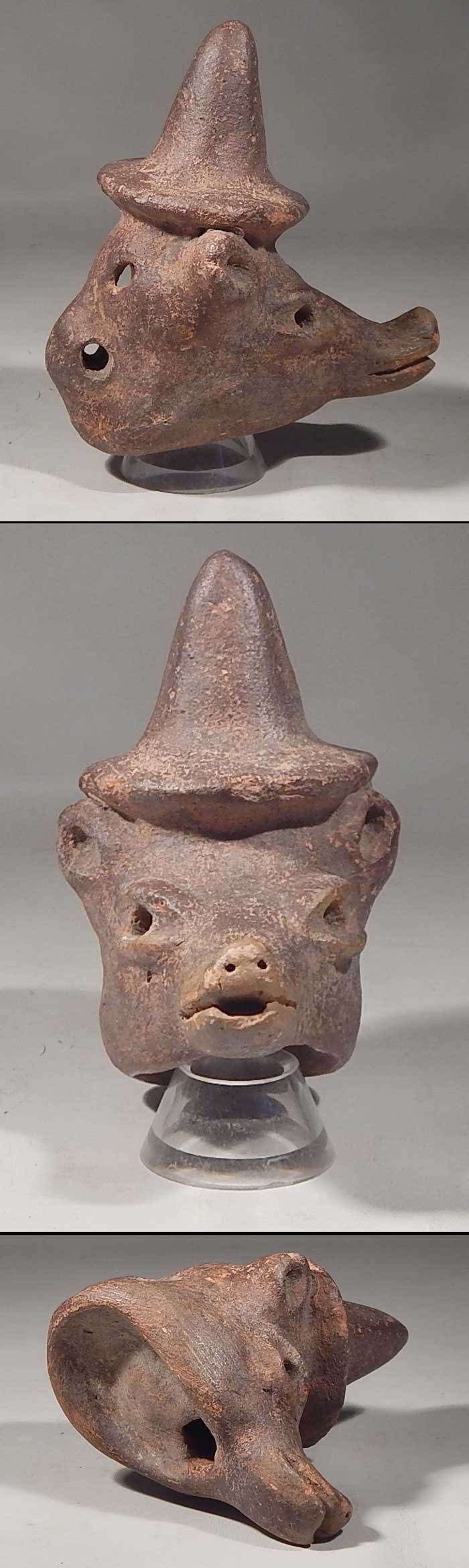 Pre-Columbian Guatemam Maya Coatimundi Ocarina Whistle